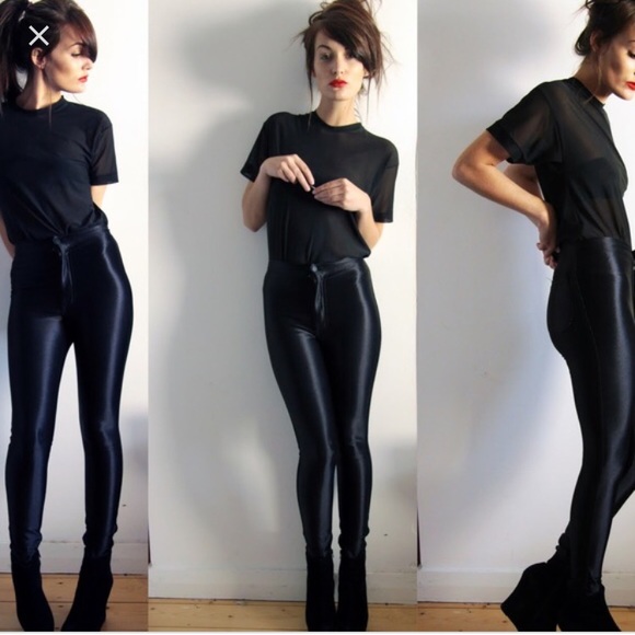 black high waisted disco pants